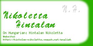 nikoletta hintalan business card